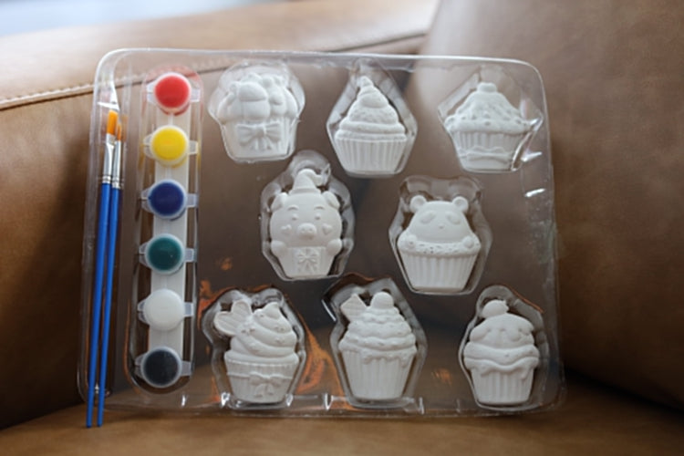 Ensemble de figurines en plâtre à peindre – Animaux gourmands